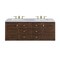 James Martin Vanities Amberly 60in Double Vanity, Mid-Century Walnut w/ 3 CM Carrara Marble Top 670-V60D-WLT-3CAR - alternate 7